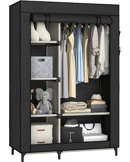 Canvas Wardrobe Portable Closet Wardrobe Clothes Storage ... - 3