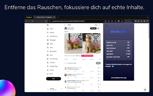 Bluecker - Twitter-Werbung & Spam-Blocker