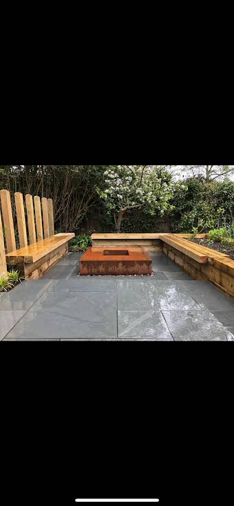 Custom fire pit and seating area  album cover