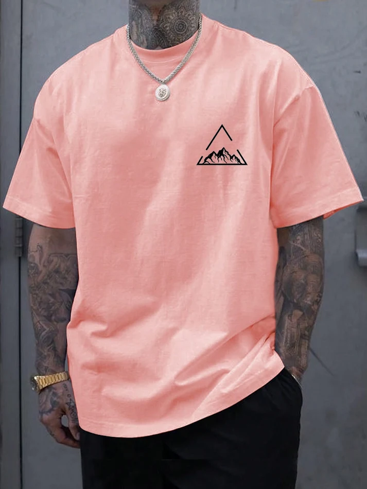 Camiseta Masculina Casual Solta Gola Redonda com Estampa Digital 3D Manga Curta, Conforto e Modernidade para o Dia a Dia