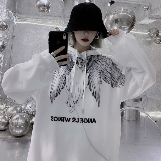 Title 5, Harajuku BF Style Retro Loose Plus Fleece Sweat...