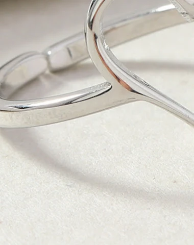 Mode RVS Open Hartvormige Ring met - 1