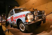 A Soviet rally car Moskvitch 412 pictured at the Moskvitch Dreams exhibition of the Moscow Transport Museum.
