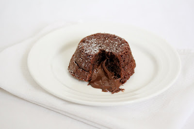 photo of a nutella lava cake