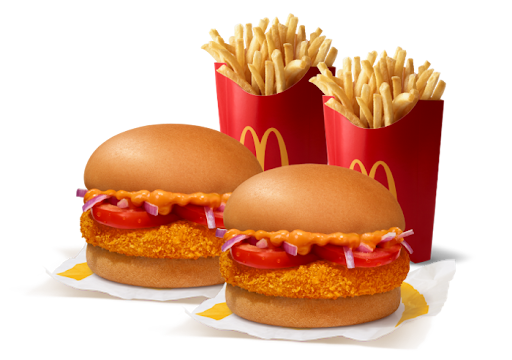 2 McAloo Tikki Burger + 2 Fries (L)