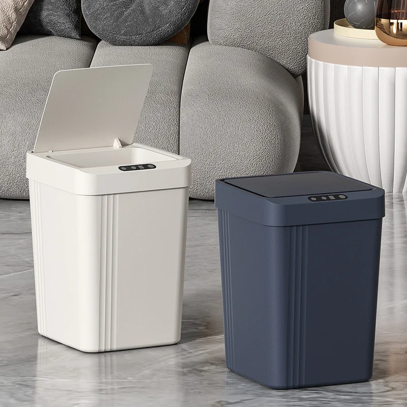 Waterproof Automatic Smart Induction Trash Can with Lid for Kitchen Living Room. Hands-free, hygienic, and modern waste 