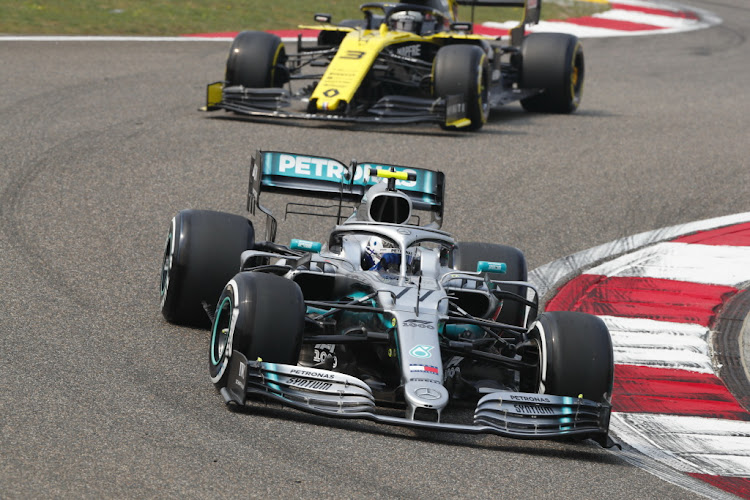 Bottas on his way to clinching pole position for Sunday's Chinese GP.
