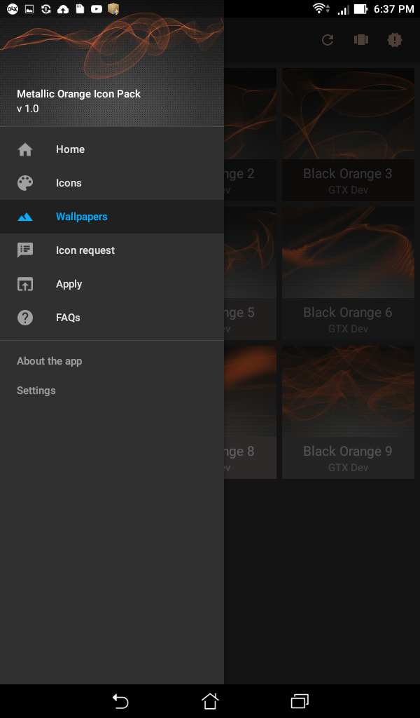 Metallic Orange Icon Pack Screen 3
