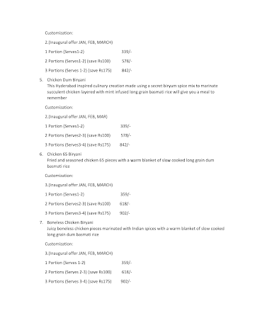 Biryum Biryani menu 