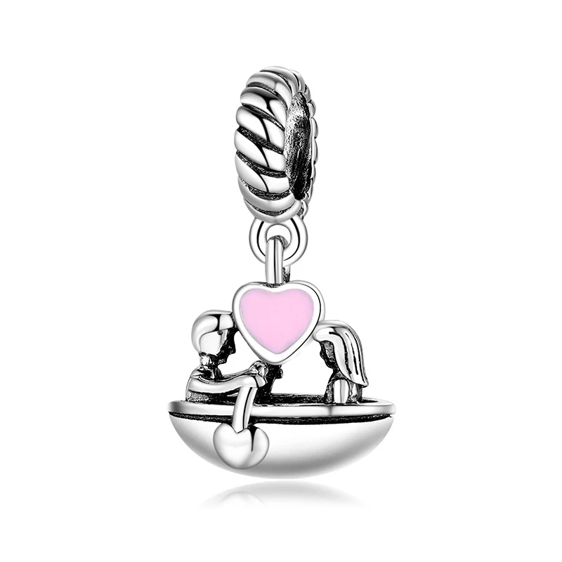 S925 Sterling Zilveren Kralen Creatieve Love Serie DIY Emaille Kleur Proces Accessoires Maak Jouw Liefdevolle Sieraden Zelf