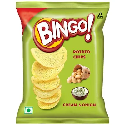 Bingo Potato Chips - Cream & Onion - 52 gm