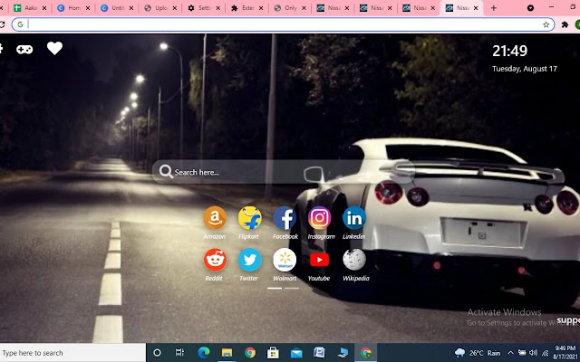 Nissan GTR   Wallpaper New Tab Theme