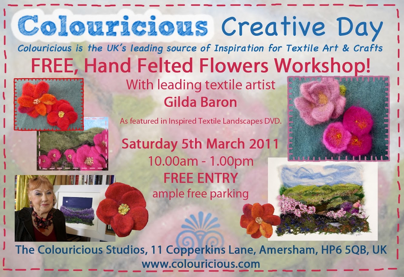 FREE Hand Felted Flowers Workshop!