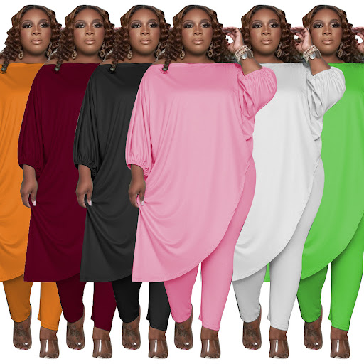 Title 2, Plus Size Womens Two Piece Set, European and A...