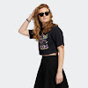 love uniteds crop trefoil short sleeve t-shirt black / multicolor w