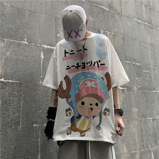 Title 7, New Short-Sleeved Shirt Male Dark Graffiti Cart...