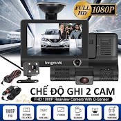 [Freeship] Camera Hành Trình Ô Tô 3 Mắt Camera Riêng, Màn Hình 4 Inh Full Hd 1080