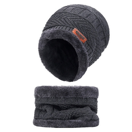 Title 1, Warm Cashmere Padded Hat Scarf Gloves Set of Th...