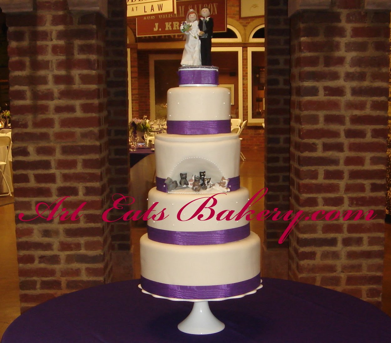 wedding cake with purple