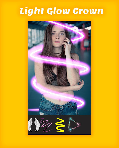 Light Glow Crown Photo Editor - Neon Effect Camera