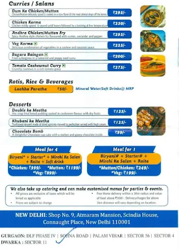 Biryani Blues menu 