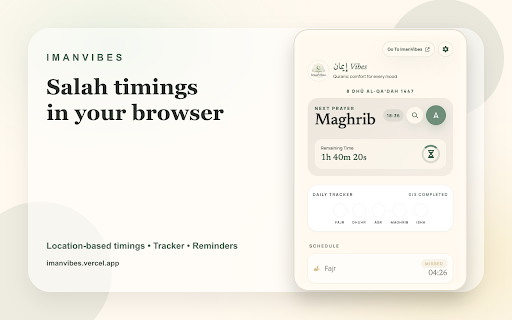 ImanVibes Salah : Prayer Times, Countdown, Reminder & Tracker screenshot 1