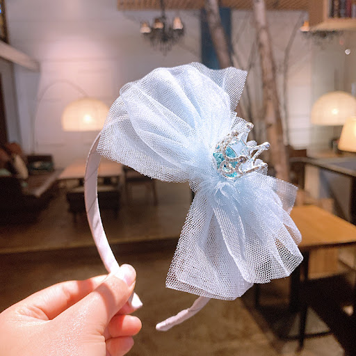 Title 3, Childrens Headband Blue Ice and Snow Lace, a B...