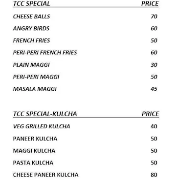 TCC- The Coffee Club menu 