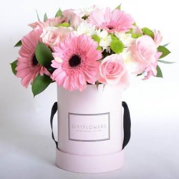 Box of flowers PINK - Cvetni aranžman u ukrasnoj kutiji