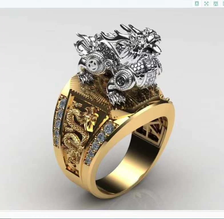 Bague homme motif KIRIN dominant sculpté, pour un look viril et distingué. Exprimez votre personnalité avec ce bijou unique et raffiné.