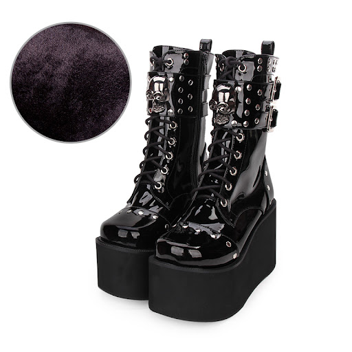 Title 2, Super high-heel platform punk boots with side z...