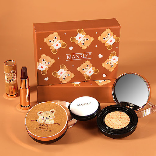 Title 1, Bear Three-Color Lipstick Cushion Two-Piece Set...