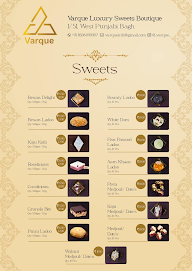 Varque Sweet Boutique menu 2