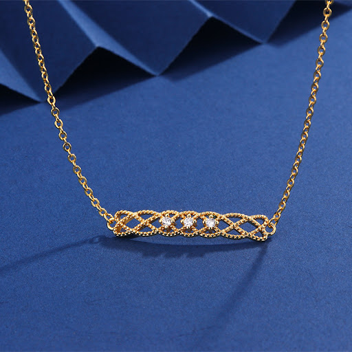 Title 3, Retro Court Necklace For Women Twin Design Clas...