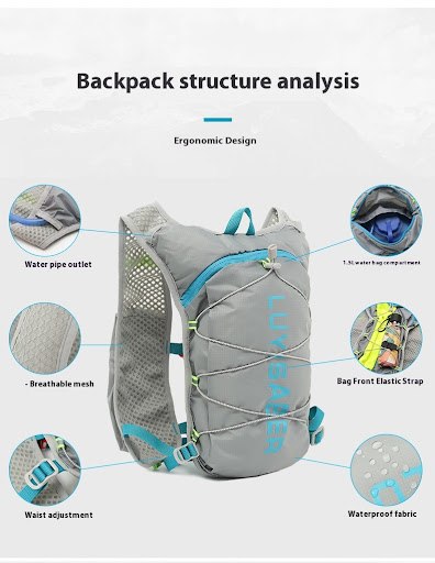 Title 5, Multifunctional Nylon Running Backpack Safety R...