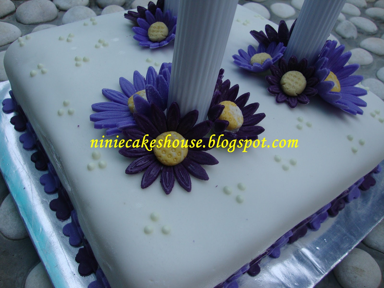 2 tier Wedding Cakes - Purple