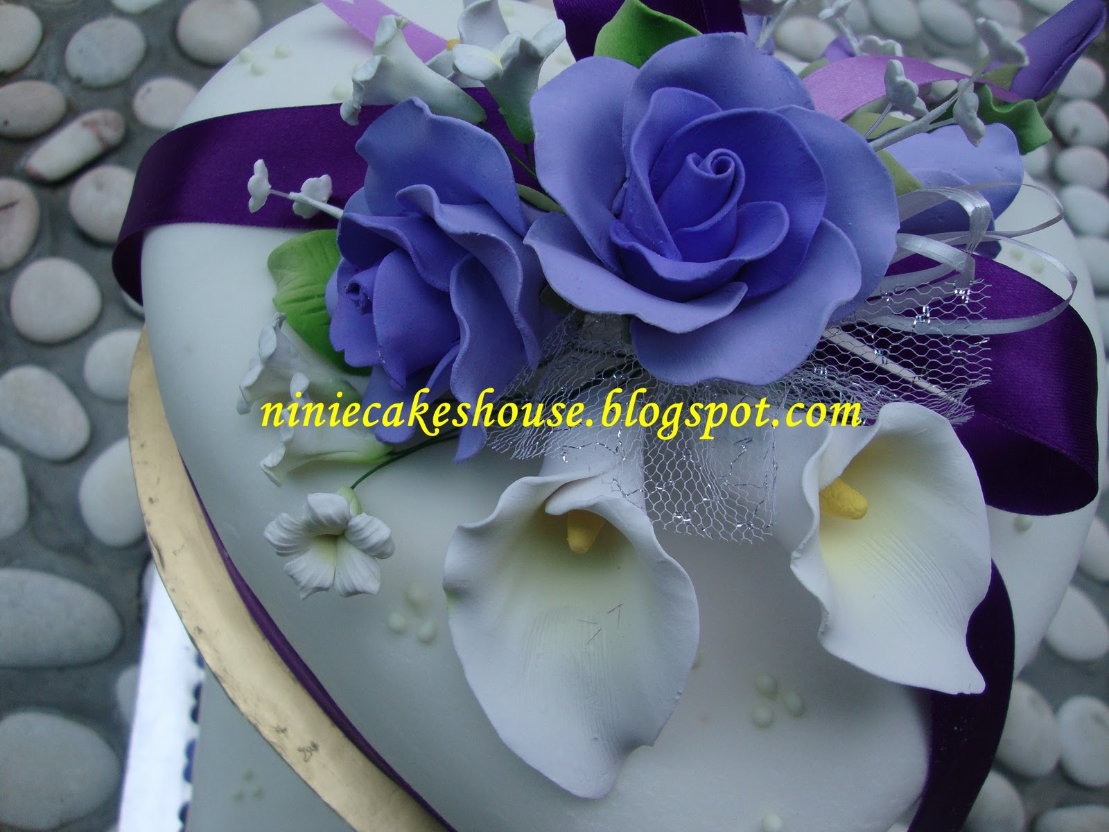 2 tier Wedding Cakes - Purple