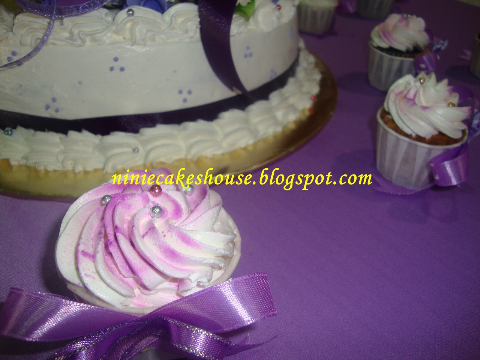 3 Tier Wedding cakes-Purple n