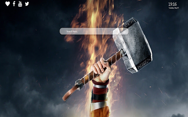 Captain America Thors Hammer New Tab Theme