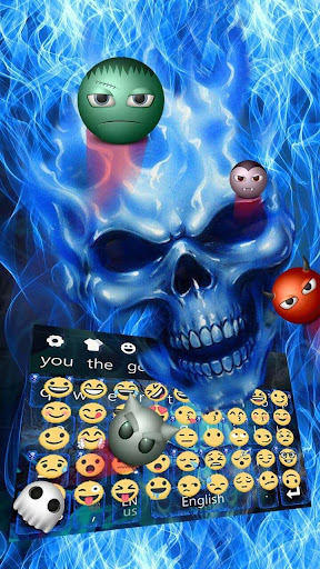 Flaming Skull Keyboard Theme
