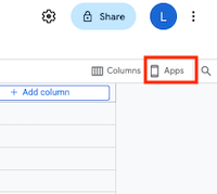 データベース エディタにアプリを表示する