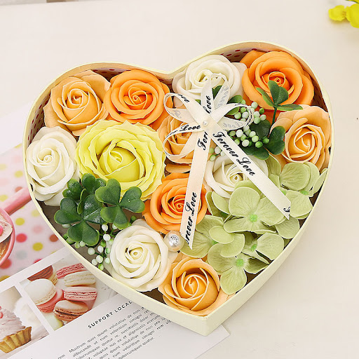 Title 5, Creative New Style Soap Flower Heart-shaped Gif...