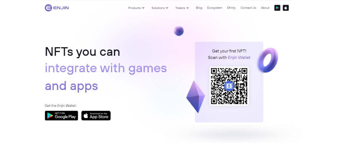 Blockchain Gaming Platform Enjin Homepage