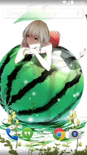 watermelon girl live wallpaper