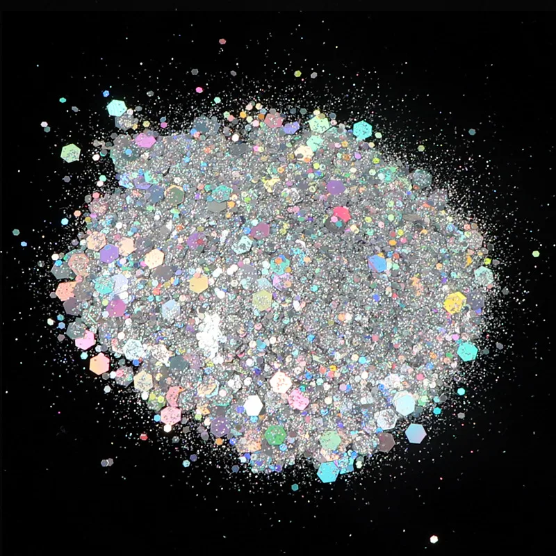 Title 8, 50G Gemengde Zeshoekige Zilveren Glitter Laser ...