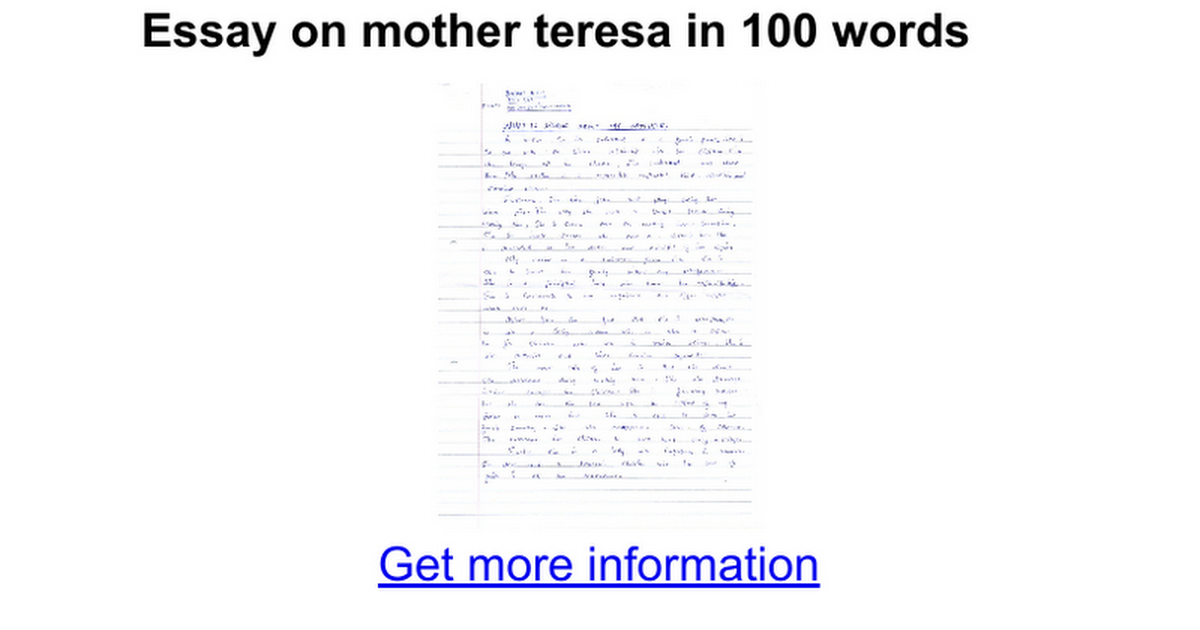 mother teresa essay in hindi