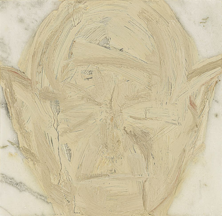 Joni Brenner: Spock 2019 (Oil on Marble_20 x 20 x 2 cm) LR (Charles Bothner)