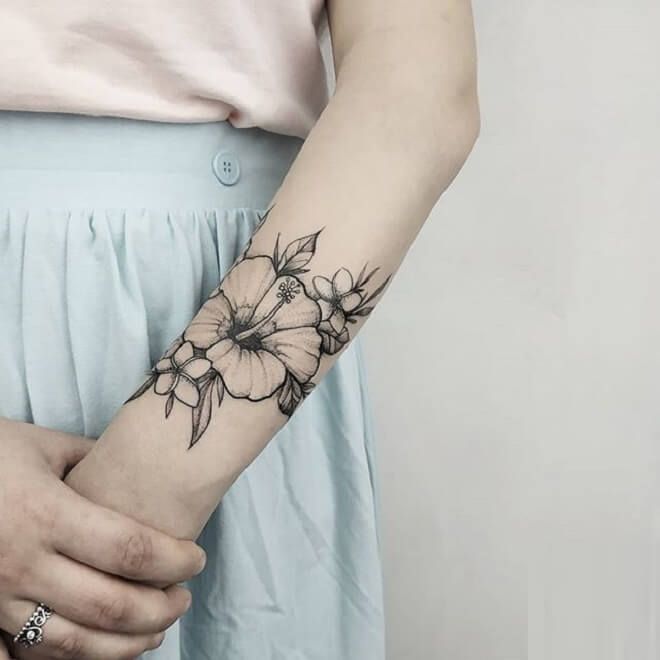 50 ลายสักดอกชบา  สวยเหมาะกับทุกเพศ ทุกวัย