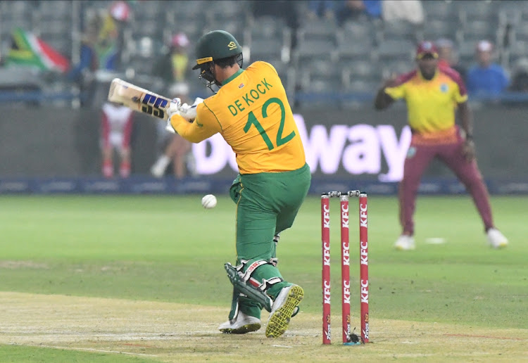 SA's Quinton de Kock in action during a T20 match against West Indies at Wanderers Stadium in Johannesburg on March 28 2023. Picture: SYDNEY SESHIBEDI/GALLO IMAGES