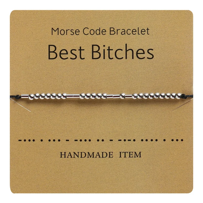 Bracelet Morse Tressé Ajustable Message Secret Personnalisé Idée Cadeau Discret pour Homme Femme Amoureux Anniversaire
